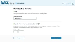 FAFSA guide student state of residence