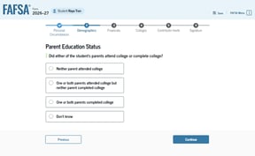 FAFSA guide parent education status