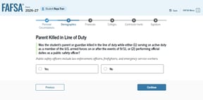 FAFSA guide parent line of duty
