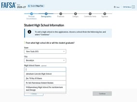 FAFSA guide high school info