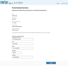 FAFSA guide parent identity