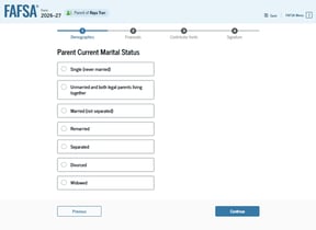 FAFSA guide parent marital status