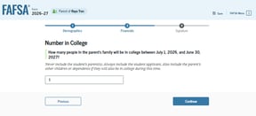 FAFSA guide number in college
