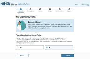 FAFSA guide apply for a direct unsubsidized loan only