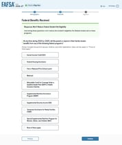 FAFSA guide federal benefits received