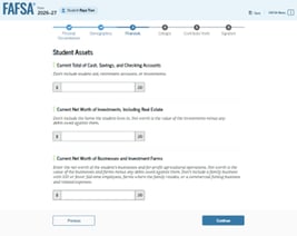 FAFSA guide student assets