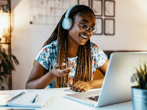 Student working on their laptop
