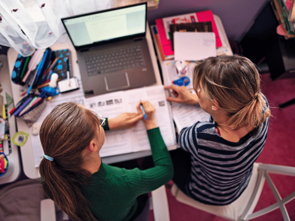 Two students studying together